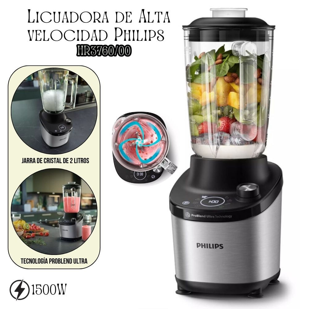 Licuadora de Alta velocidad Philips HR3760-00