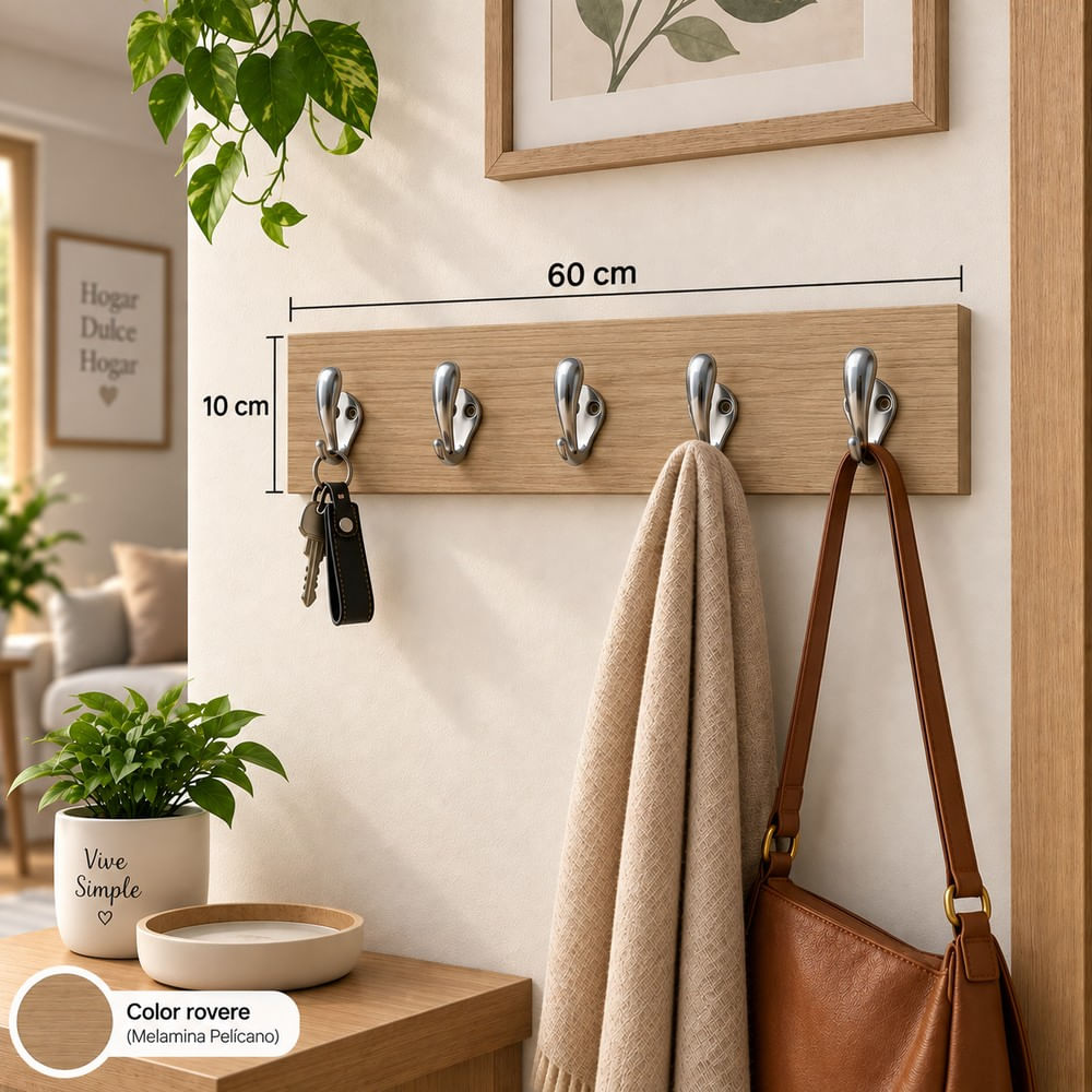 Perchero rovere para colgar 60x10x1.8