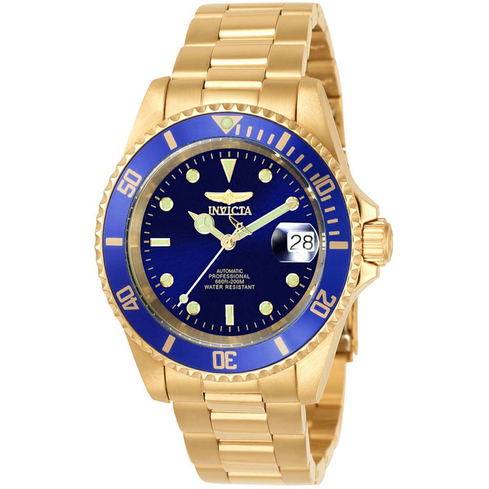 Reloj Invicta Pro Diver 8930OB Automático Fecha Acero Inoxidable Dorado Dial Azul