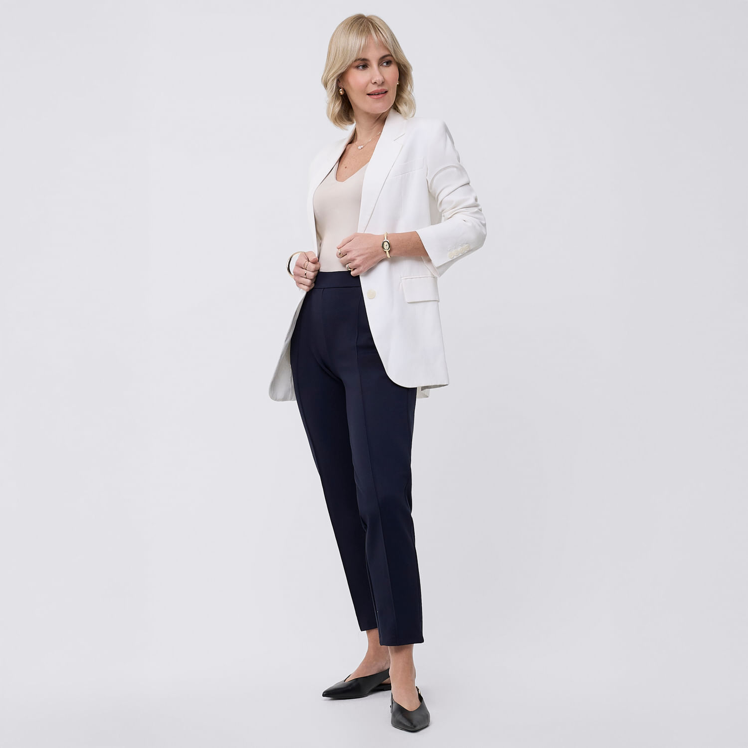 Pantalón Mujer Ponti I Zafin Azul Marino S