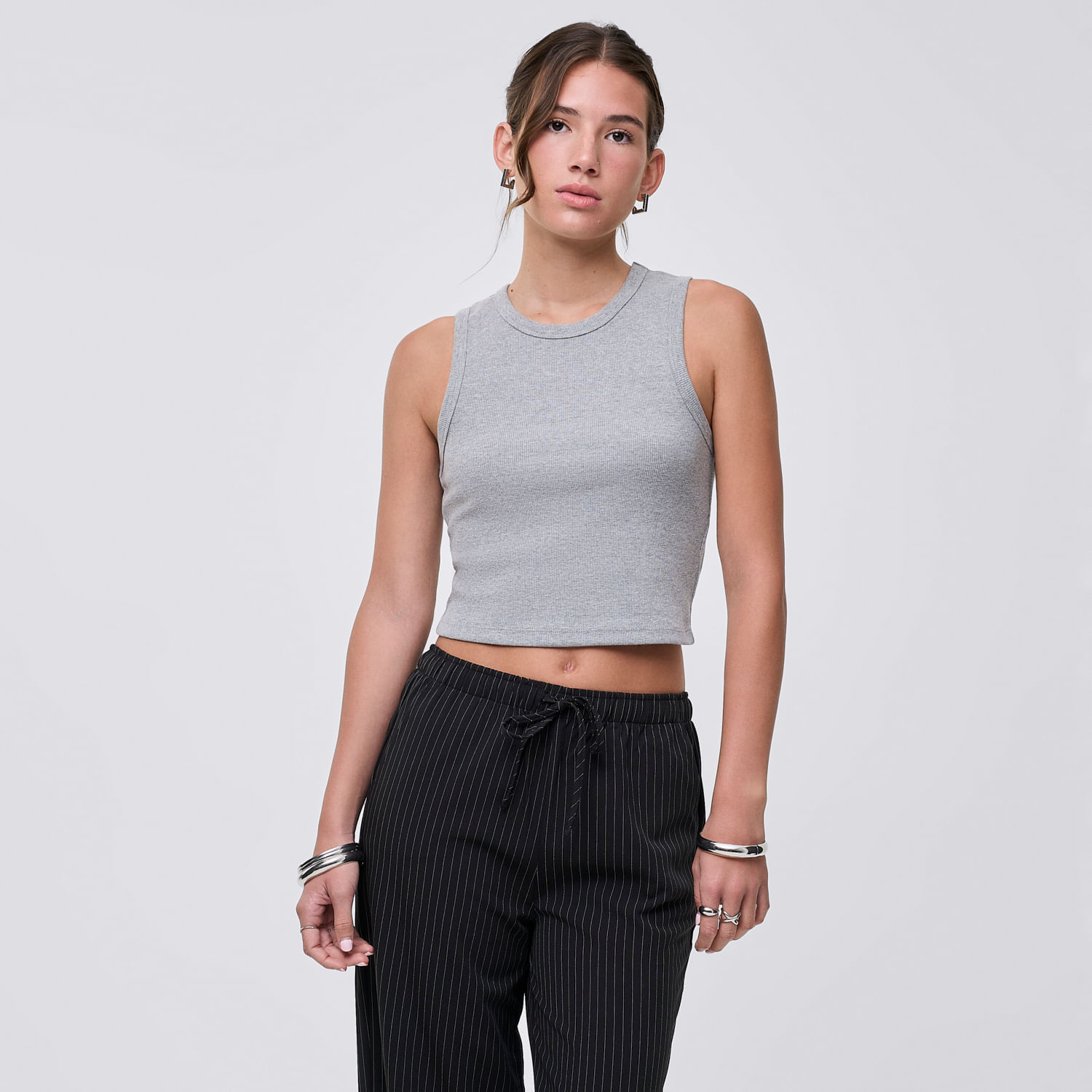 Polo Mujer Top Hypnotic Sin Manga Gris Claro Xl