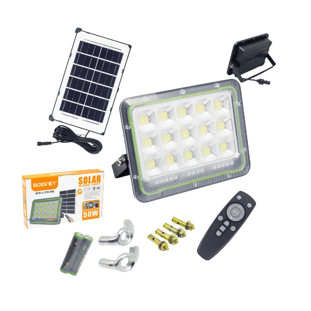 Reflector LED Solar 50W con Panel Solar BS-L3536 BOSSNEY