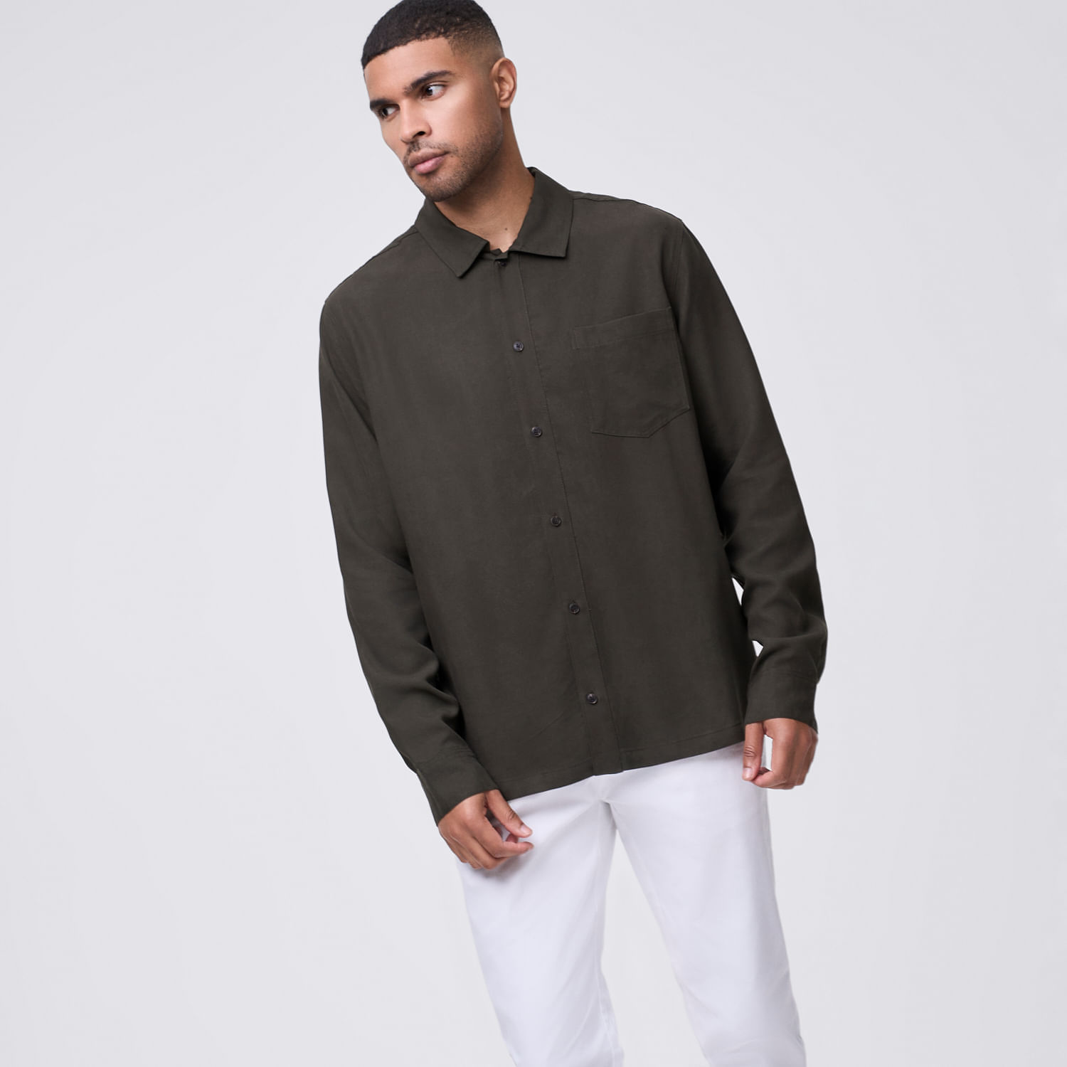 Camisa Manga Larga Hombre Soft Malabar Verde Talla XL