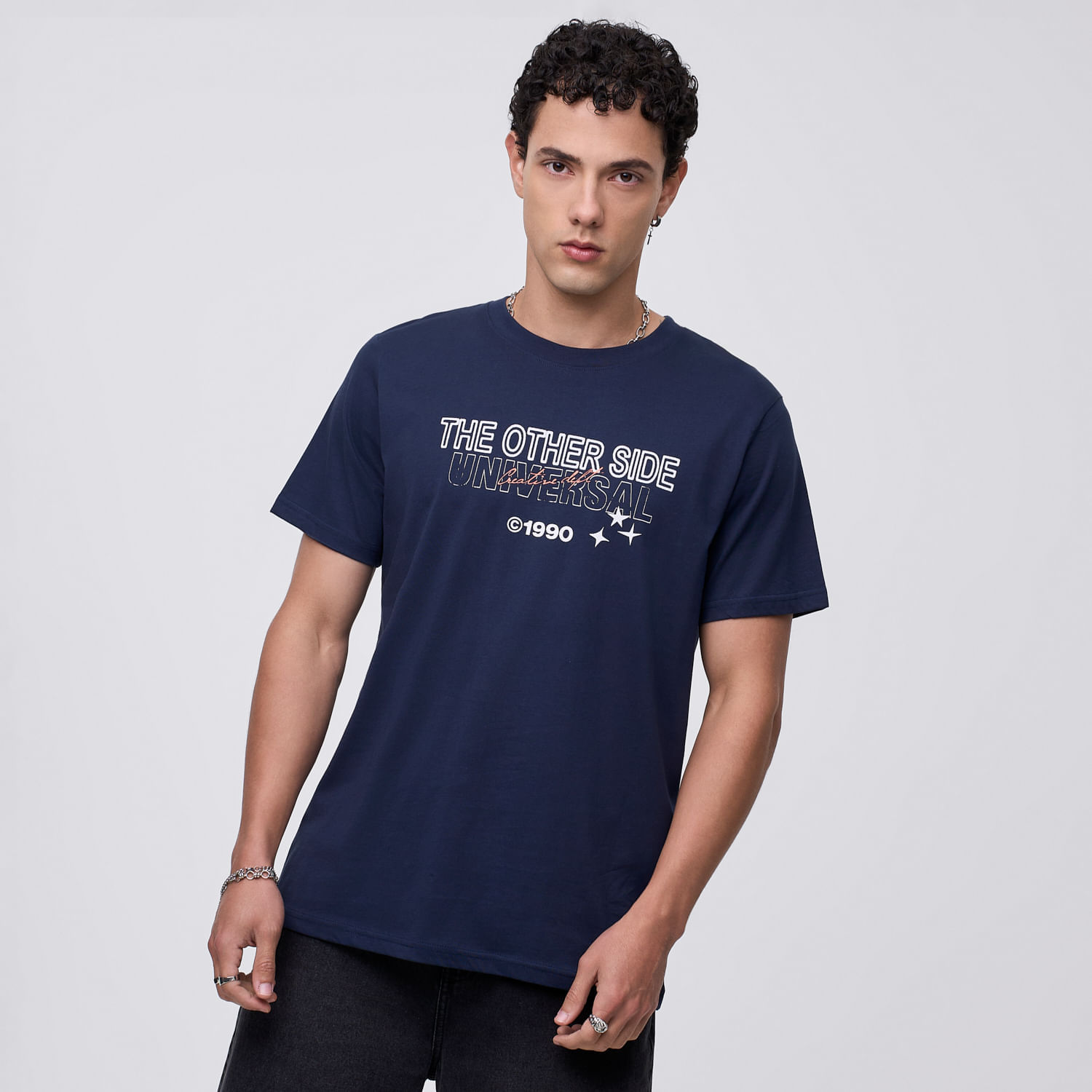 Polo Manga Corta Hombre Frase Print Hypnotic Azul Talla S