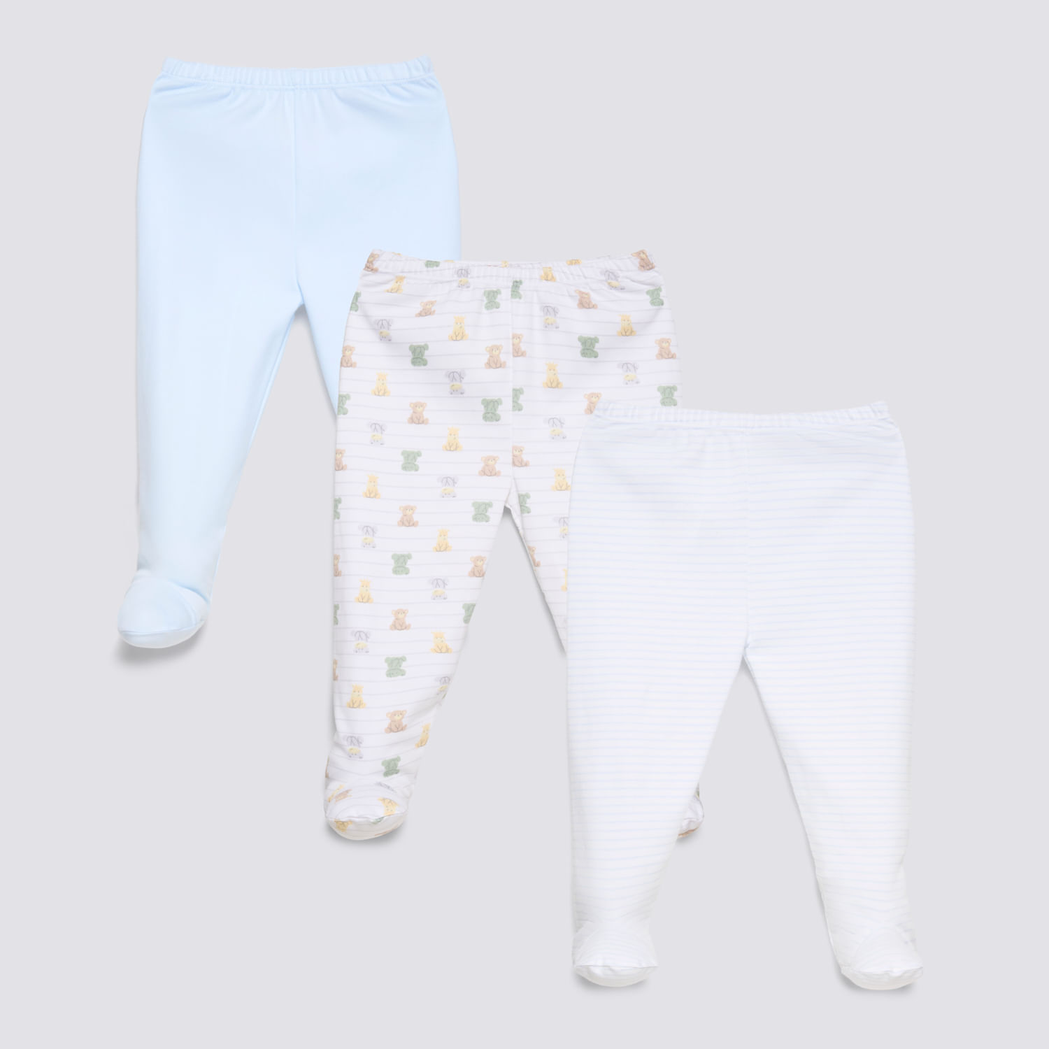 Pantalón Interno Recién Nacido Pack X3 Baby Circus Celeste Talla 18M