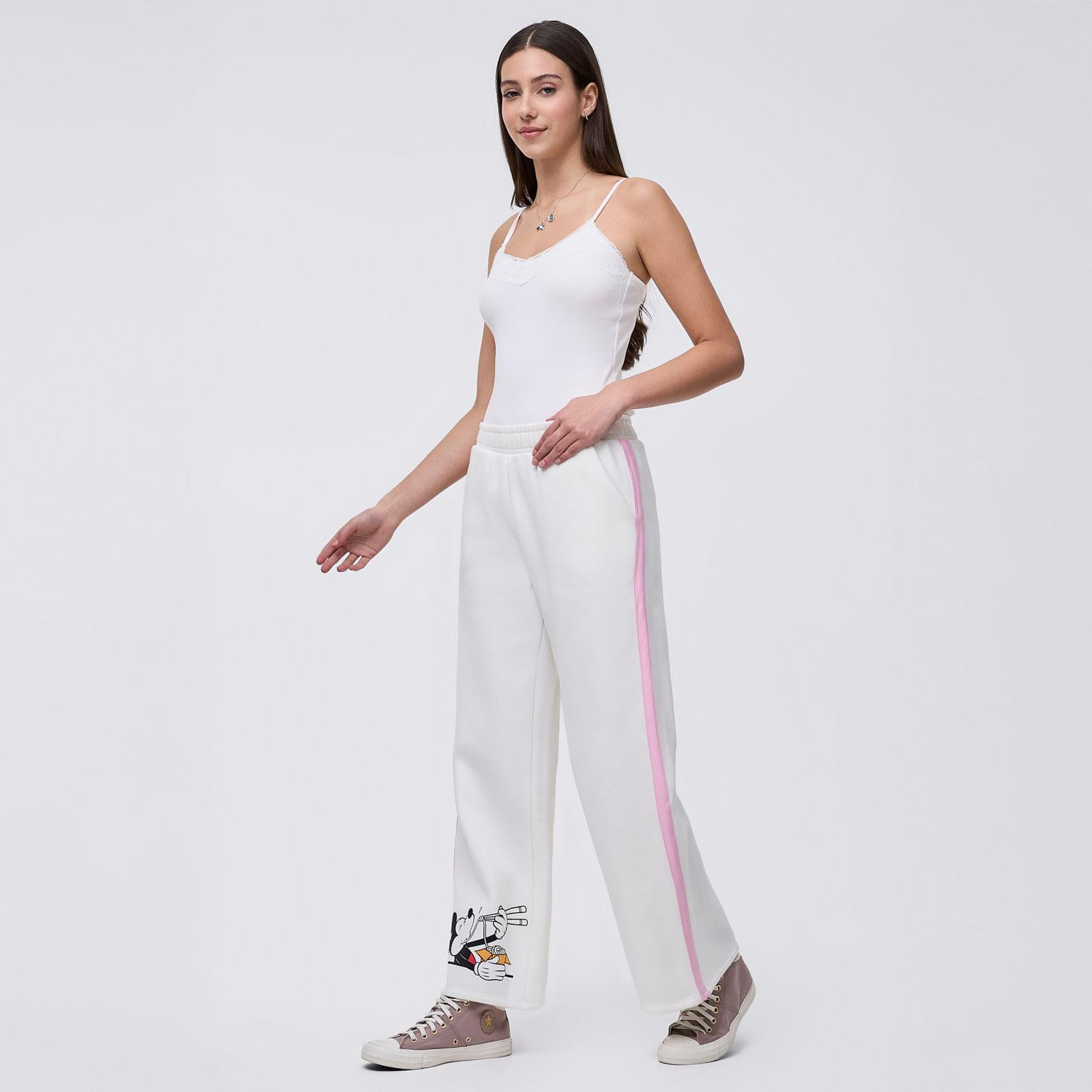 Pantalón De Buzo Mujer Ramen Disney Blanco L