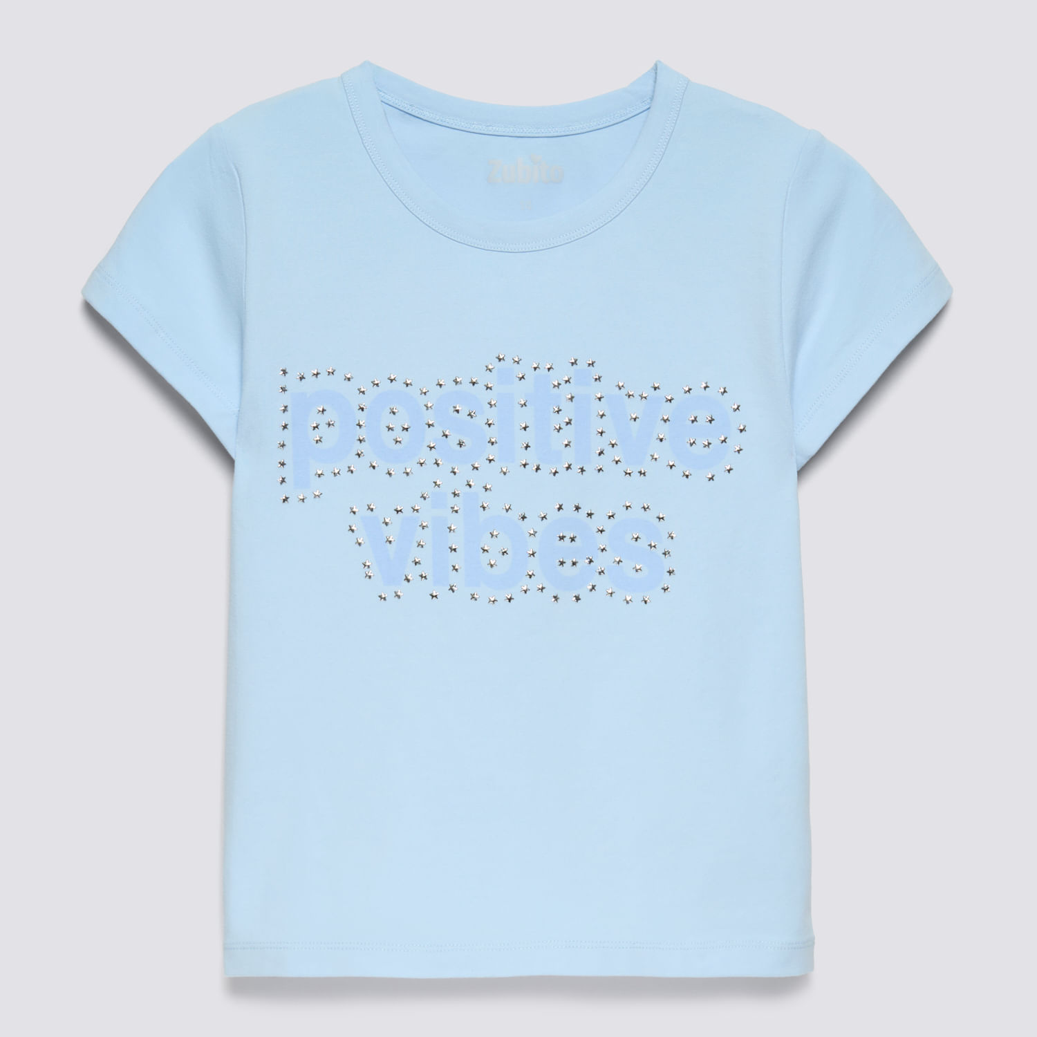 Polo Manga Corta Teen Niña Stretch Studs Zubito Celeste Talla 12
