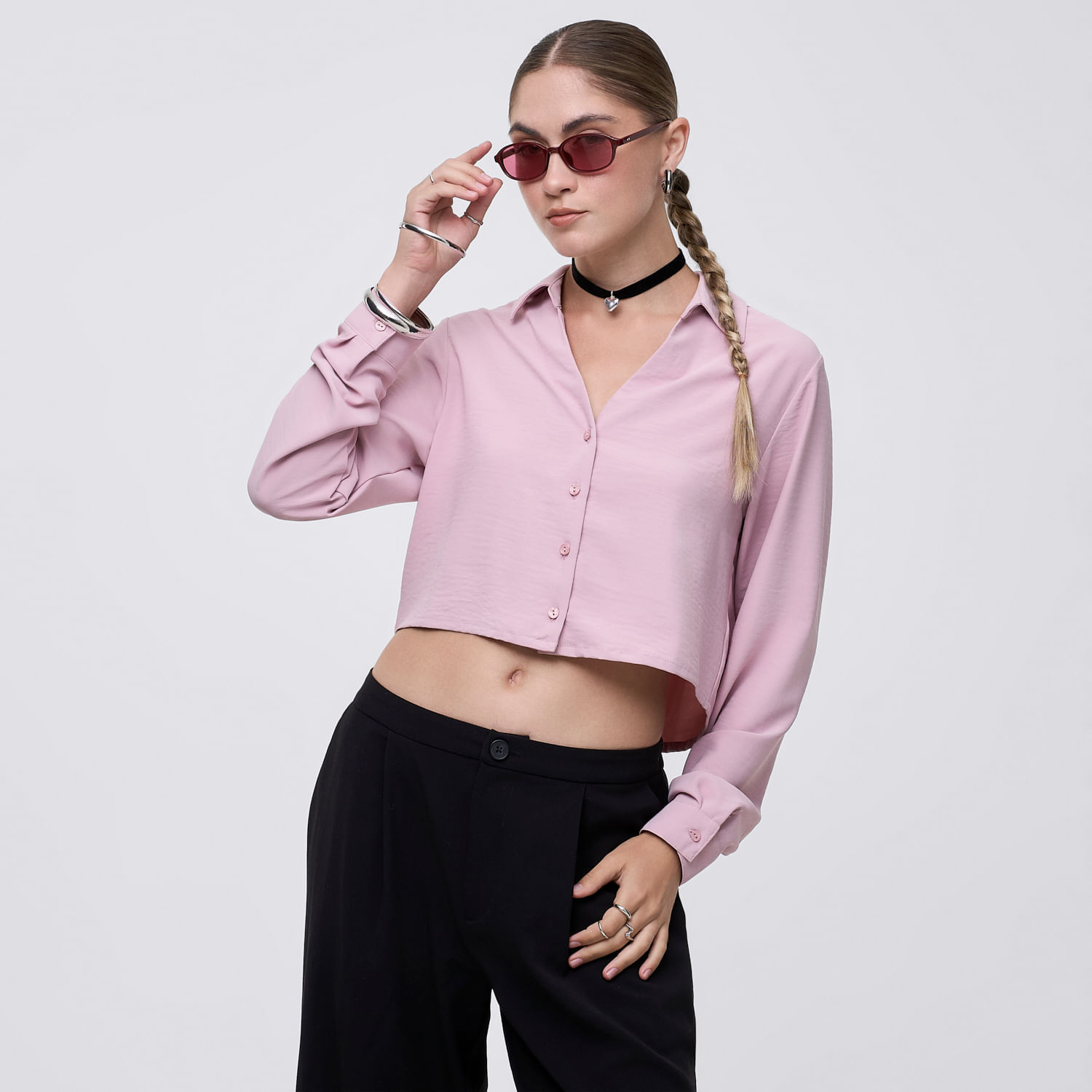 Blusa Mujer Vina Hypnotic Manga Larga Blusa Mujer Vina Hypnotic Rosado M