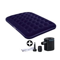 COMBO Bestway: Colchón Inflable 2 Plazas Azul + Bomba de Aire Eléctrica Powertouch Pocket Usb