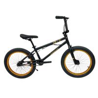 BICICLETA BMX FREESTYLE DE ALUMINIO CON ROTOR 360 Y 4 PEGS  NEGRO CON DORADO
