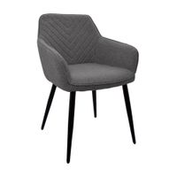 Silla Decorativa Milei Tela Gris