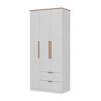Ropero Milan 3 Puertas 2 Cajones Blanco/Maple
