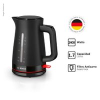Hervidor Bosch Mymoment 1.7L Negro 2400 W - TWK3M123