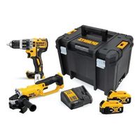 Taladro Percutor Dewalt DCK209P + Esmeril + Baul Herramienta