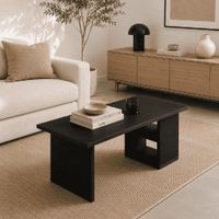 Mesa de centro rectangular Aaron negra Muebleo.pe