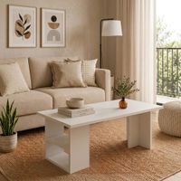 Mesa de centro rectangular Aaron blanco Muebleo.pe