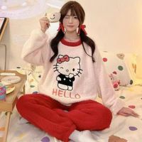 PIJAMA HELLO KITTY IMPORTADA AFELPADA SUAVE