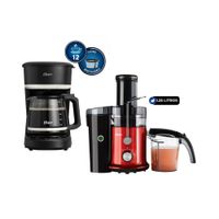Combo Extractor de Jugos FPSTJE320R de 600 W y Cafetera 12 Tazas BVSTDCP121B
