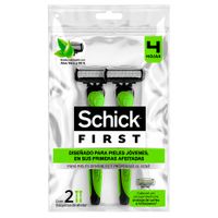 Máquina de Afeitar Desechable SCHICK First Piel Sensible 4 Hojas Paquete 2un