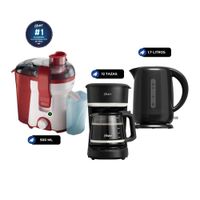 Combo Cafetera Programable 12 Tazas BVSTDCP121B - Hervidor 1.7 Litros - Extractor 500 ML