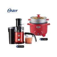 Combo Extractor de Jugos FPSTJE320R de 600 W y Olla Arrocera 3 en 1 de 1.8 L
