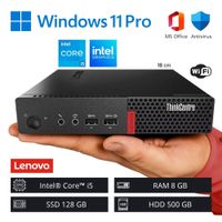 Computadora PC Lenovo Intel Core i5 6ª Gen 8GB RAM 128GB SSD 500GB HDD WiFi - Refurbished