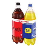 Pack Gaseosa COCA-COLA Zero Botella 2.25 L + INCA KOLA Zero Botella 2.25 L