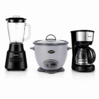 Combo Olla Arrocera Gris 1.5L Más Licuadora 1.5L 600W Más Cafetera 6 Tazas