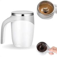 Taza mezcladora batidora agitadora recargable de acero inoxidable  pastilla giratoria magnética Gris