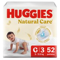 Pañales para Bebé HUGGIES Natural Care Talla G Paquete 52un