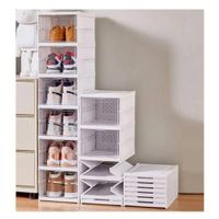 Organizador Zapatera De 6 Niveles Para Zapatos Plegable Acrílico Blanco