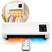 Calefactor de Pared 2 en 1 Frío Calor 1500W con Control Remoto y Secador de Ropa