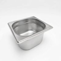 Bandeja Gastronomica GN1 6 Inox - 176 x 162 x 100mm para Buffet y Cocina Profesional