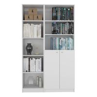 Combo Modular: Estantes 8 Niveles 2 Puertas Home Blanco