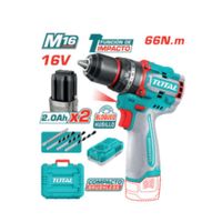 Taladro Percutor 16v 66nm 13mm 22+1+1 2x2.0ah + Acc + Maletin Industrial Tidli166062