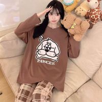 PIJAMA IMPORTADA KAWAII MODELO PERRITO CON HUESO 2 PIEZAS DELGADA Y FRESCA