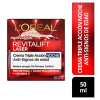 Crema Facial L'ORÉAL Revitalift Laser X3 Antiedad Noche Frasco 50ml