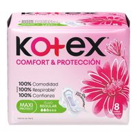 Toallas Higiénicas KOTEX Comfort y Protección Normal Paquete 8un