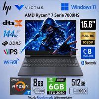 Laptop HP Victus 15-FB3018LA  AMD Ryzen 7 7445H 8GB RAM 512GB SSD RTX 3050-6GB 15.6 FHD - 144Hz