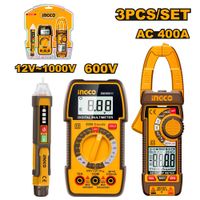 Kit Ingco Pinza Amperimétrica  Multímetro Digital  Detector de Voltaje DM3069