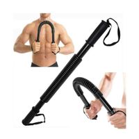 BARRA DE EJERCICIOS FLEXIBLE DE ACERO CON RESORTES POWER TWISTER PARA PECHO Y BRAZOS COLOR NEGRO