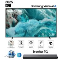 Televisor Samsung 50 QLED Smart UHD 4K Vision Ai QN50Q7FAAG y Soundbar TCL