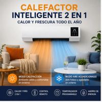 Calefactor de Pared 2 en 1 con Ventilacion y Control Remoto Aire Caliente y Ventilador.