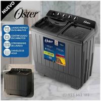 Lavadora Semiautomática de Doble Tina Oster 18 kg Negra OS-PSAWMX18B