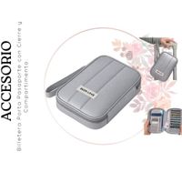 Billetera Porta Pasaporte con Cierre y Compartimentos