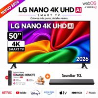 Televisor LG Smart TV NANO 50 4K UHD 50NU800BPSC 2026 con Soundbar TCL