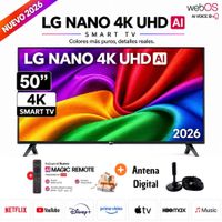 Televisor LG Smart TV NANO 50 4K UHD 50NU800BPSC 2026 y Antena Digital