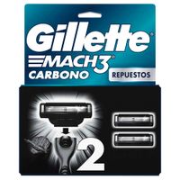 Repuesto para Máquina de Afeitar GILLETTE Mach3 Carbono con 3 Hojas Caja 2un
