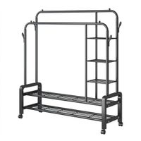 Perchero Organizador MULTIFUNCIÓNAL 4 En 1 con Repisas y Ruedas VL YP618 120kg.