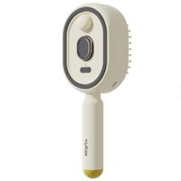 Cepillo Masajeador Capilar Eléctrico con Spray de Vapor y Luz Roja Recargable - Beige
